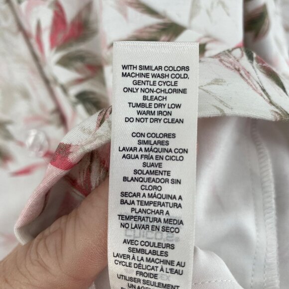 Chicos Jacket Womens 1 US Small Summer Grove Ivory Pink Floral Button Up Collar - Picture 9 of 12